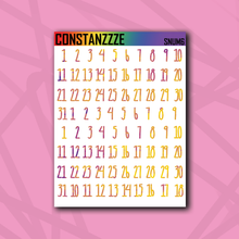 Load image into Gallery viewer, Small Pride Number Sticker Sheet