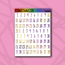 Load image into Gallery viewer, Small Pride Number Sticker Sheet