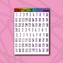 Load image into Gallery viewer, Small Pride Number Sticker Sheet