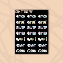 Load image into Gallery viewer, Pastel Jack Zombie Days of the Week Sticker Sheet