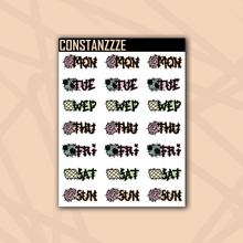 Load image into Gallery viewer, Pastel Sally Days of the Week Sticker Sheet