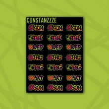 Load image into Gallery viewer, Traditional Sally Days of the Week Sticker Sheet