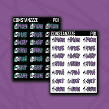 Load image into Gallery viewer, Skull Zombie Days of the Week Sticker Sheet