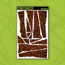 Load image into Gallery viewer, Traditional Swirlies On Black Rippies Sticker Sheet