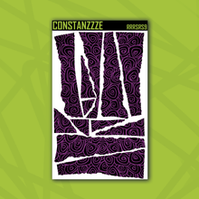 Load image into Gallery viewer, Traditional Swirlies On Black Rippies Sticker Sheet