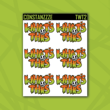 Load image into Gallery viewer, Medium Zombie Traditional What's This Sticker Sheet