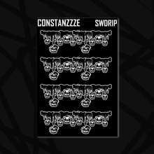 Load image into Gallery viewer, Wide Drippy Skull Header Sticker Sheet