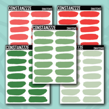 Load image into Gallery viewer, Traditional Holiday Swatch Sticker Sheet