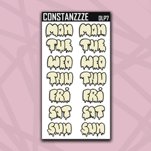 Load image into Gallery viewer, Jumbo Pastel Drippy Days of the Week Sticker Sheet