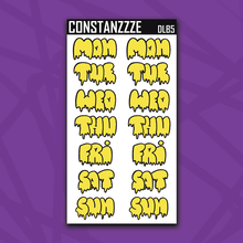 Load image into Gallery viewer, Jumbo Brights Drippy Days of the Week Sticker Sheet