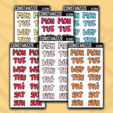 Load image into Gallery viewer, Jumbo 318 Zombie Days of the Week Sticker Sheet