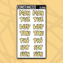 Load image into Gallery viewer, Jumbo 318 Zombie Days of the Week Sticker Sheet