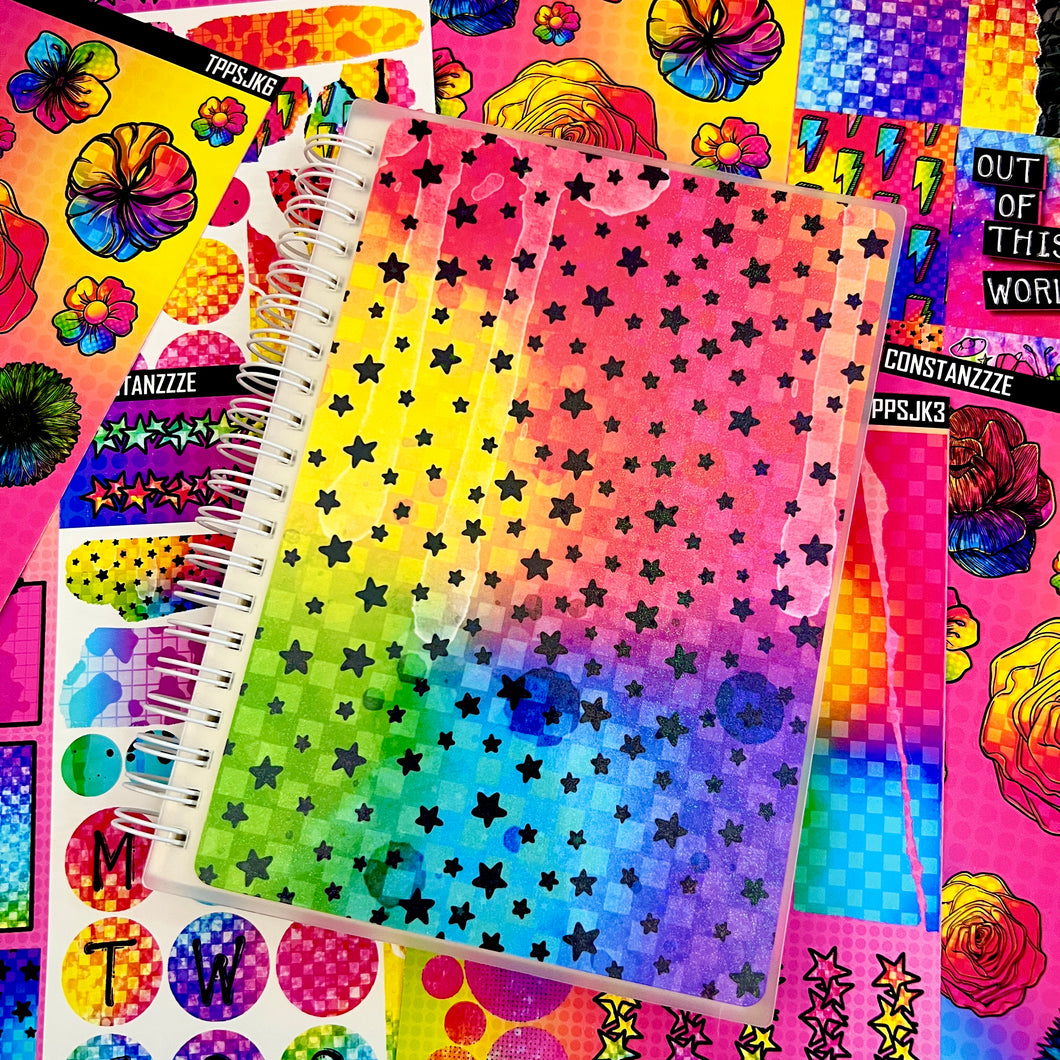 Rainbow Star Checker Reusable Sticker Book