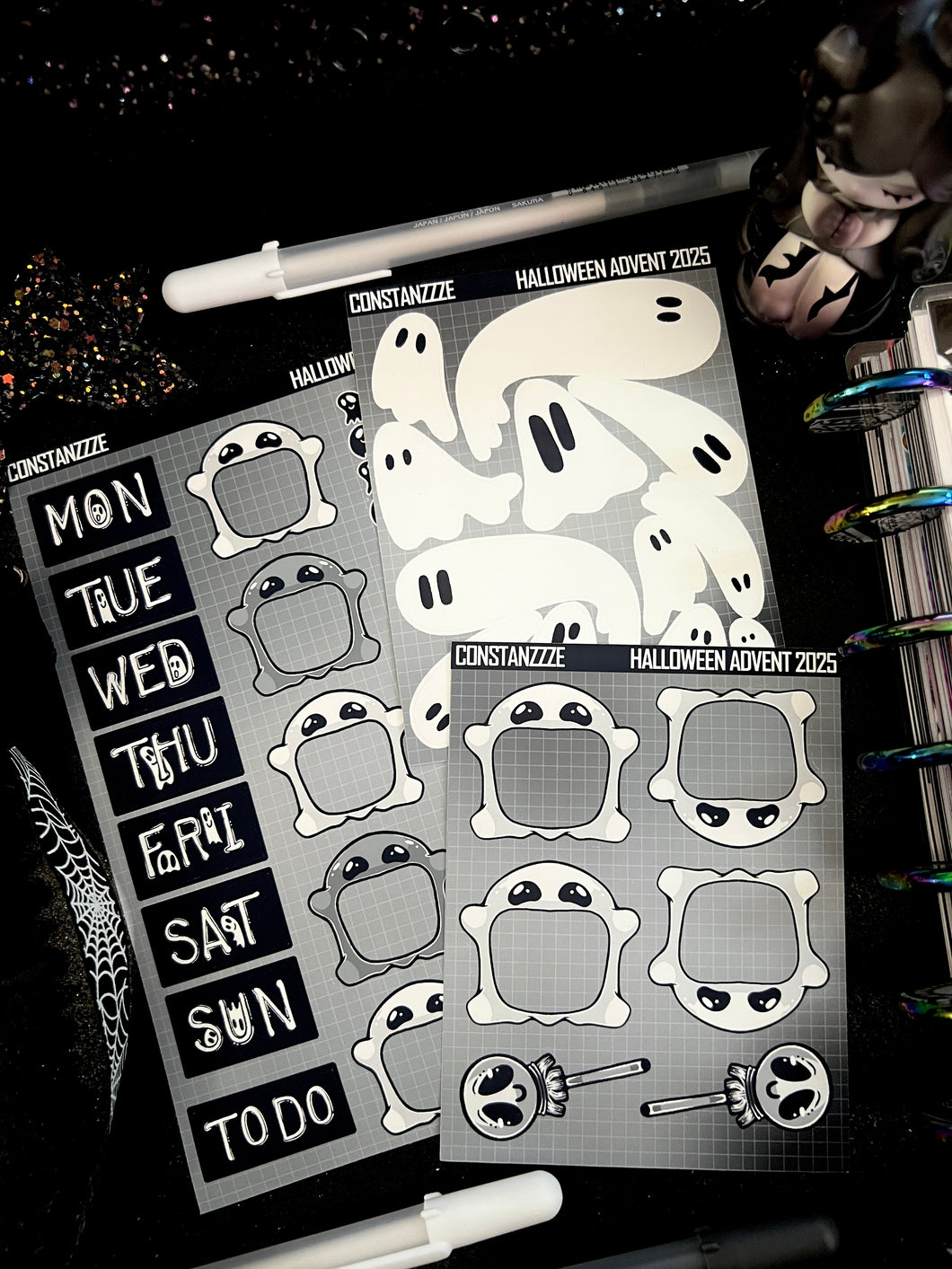 Halloween 2025 BW Advent Day 10 Sticker Sheets