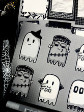 Load image into Gallery viewer, Halloween 2025 BW Advent Day 11 Sticker Sheets
