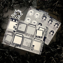 Load image into Gallery viewer, Halloween 2024 Advent Black and White Day 11 Sticker Sheets
