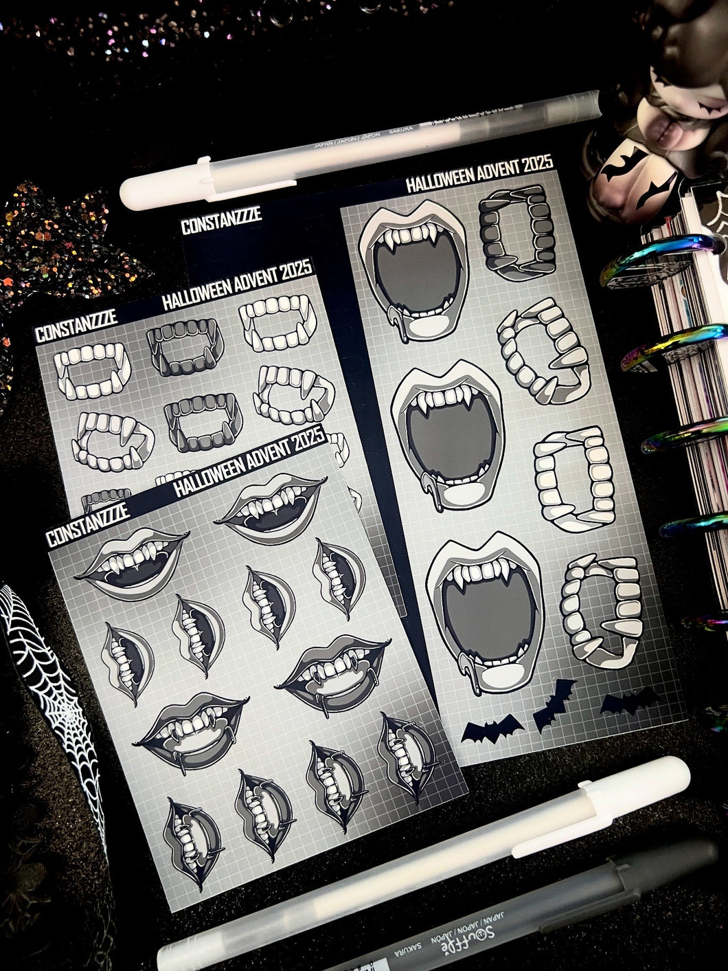 Halloween 2025 BW Advent Day 7 Sticker Sheets