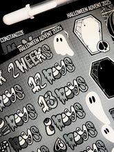 Load image into Gallery viewer, Halloween 2025 BW Advent Day 1 Sticker Sheets

