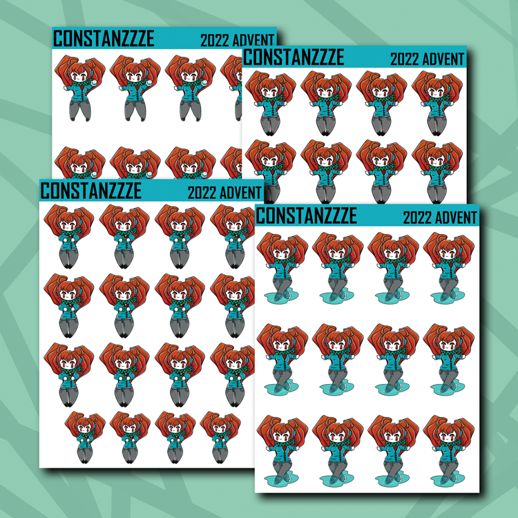 Winter 318 Chibi Sticker Sheet