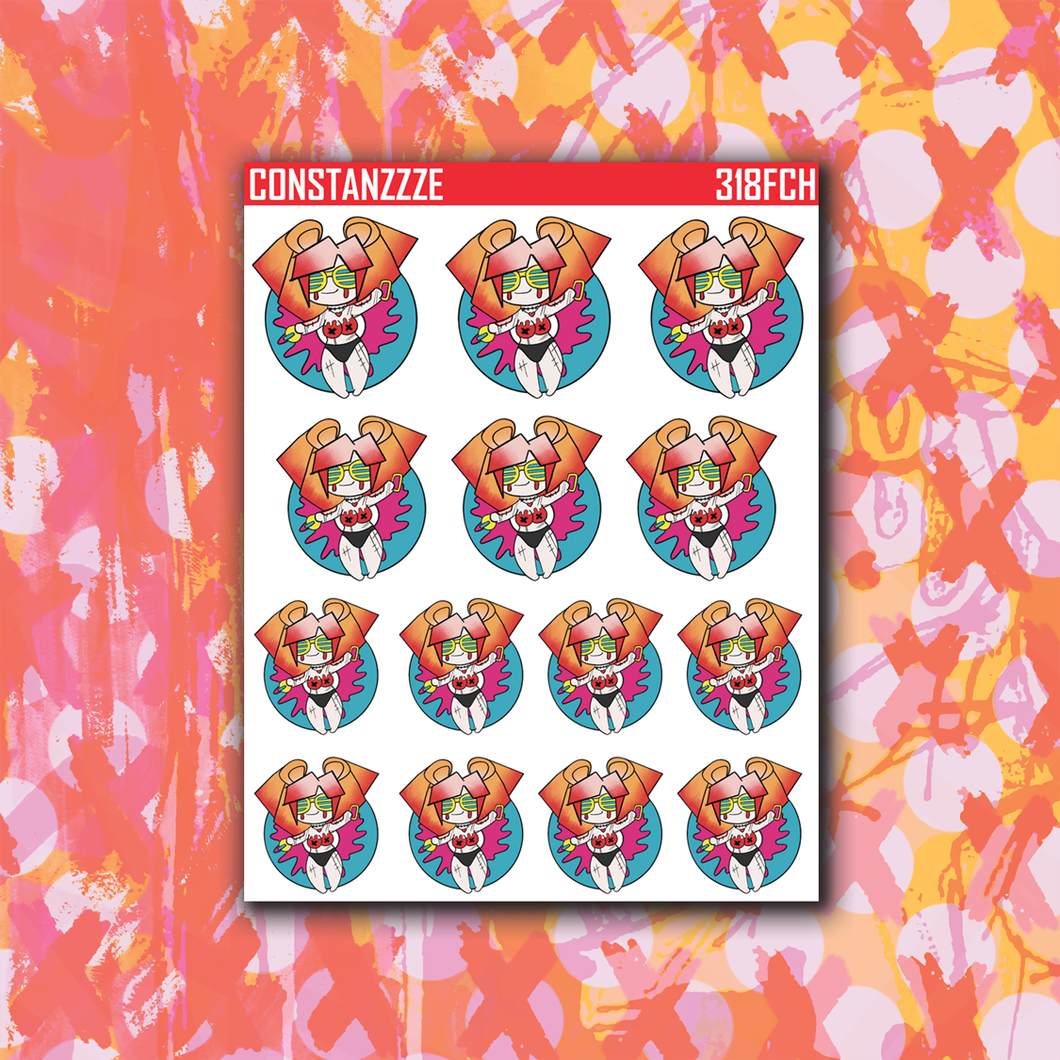 318 Chibi Mixed Size Floatie Sticker Sheet