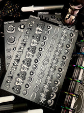 Load image into Gallery viewer, Halloween 2025 BW Advent Day 2 Sticker Sheets
