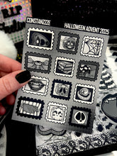 Load image into Gallery viewer, Halloween 2025 BW Advent Day 13 Sticker Sheets
