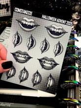 Load image into Gallery viewer, Halloween 2025 BW Advent Day 7 Sticker Sheets
