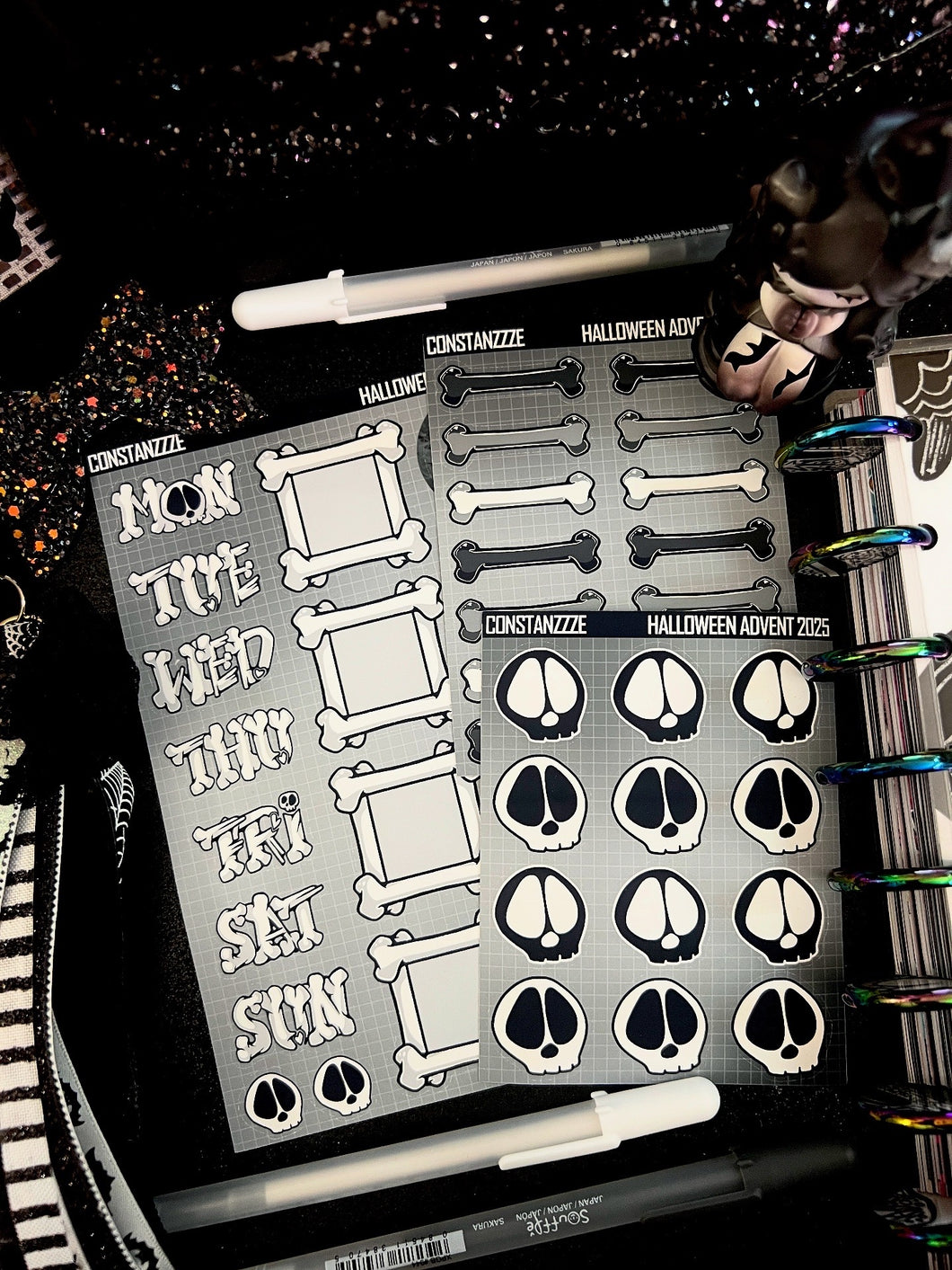 Halloween 2025 BW Advent Day 4 Sticker Sheets
