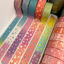 Load image into Gallery viewer, Pride Star Grid Washi Tape 15mm
