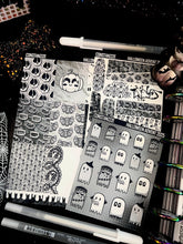 Load image into Gallery viewer, Halloween 2025 BW Advent Day 8 Sticker Sheets
