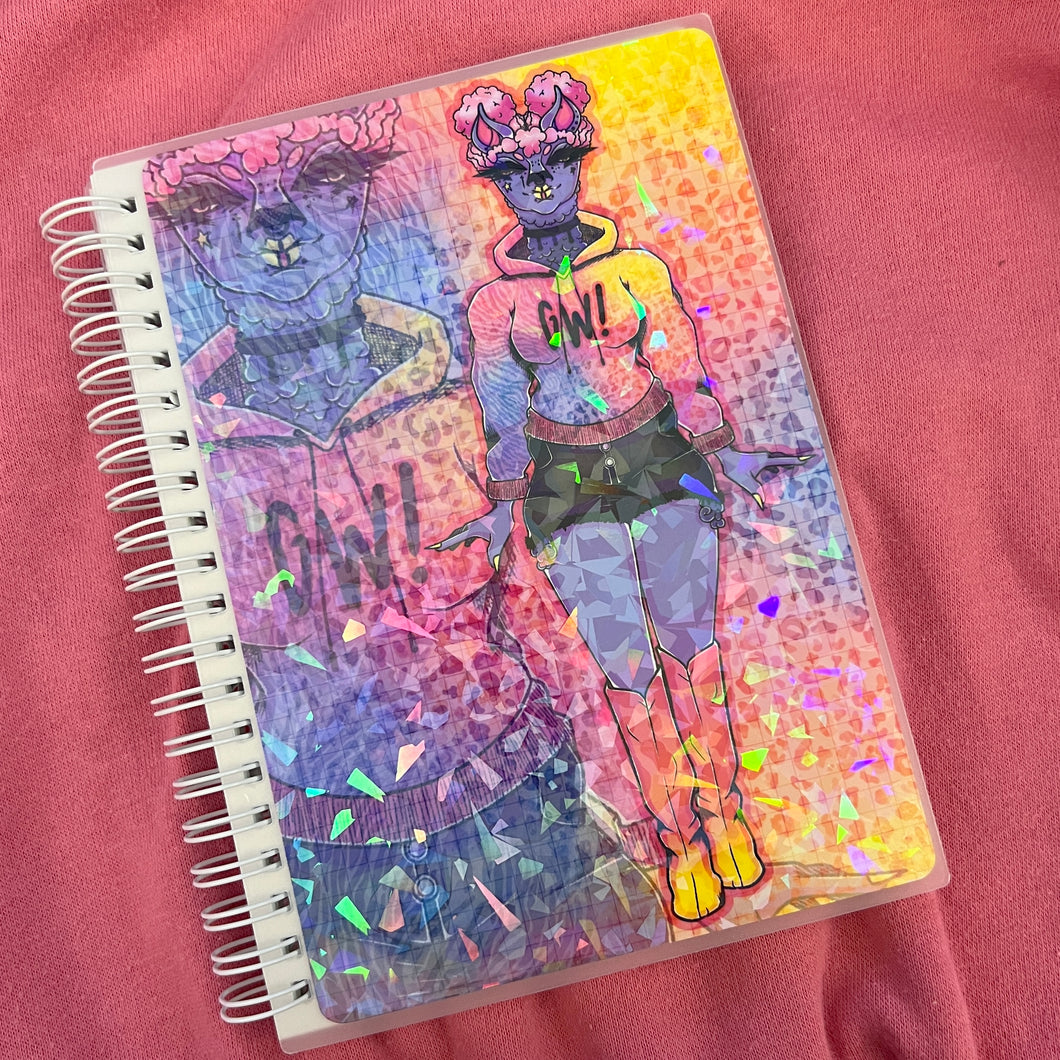 Wild 2024 Pink Hair Llama Reusable Sticker Book