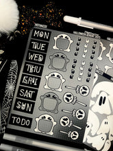 Load image into Gallery viewer, Halloween 2025 BW Advent Day 10 Sticker Sheets
