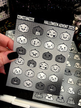 Load image into Gallery viewer, Halloween 2025 BW Advent Day 12 Sticker Sheets
