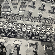 Load image into Gallery viewer, Halloween 2024 Advent Black and White Day 13 Sticker Sheets
