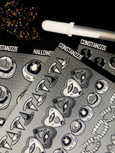 Load image into Gallery viewer, Halloween 2025 BW Advent Day 2 Sticker Sheets
