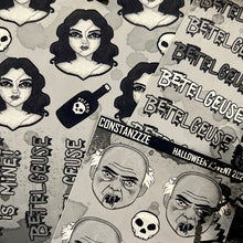 Load image into Gallery viewer, Halloween 2024 Advent Black and White Day 8 Sticker Sheets
