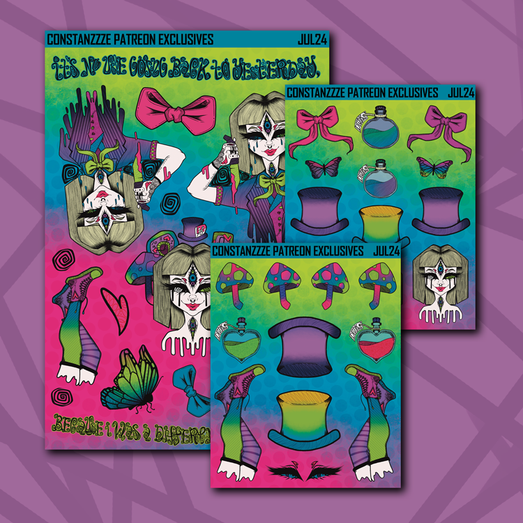 Alice Gone Mad Deco Sticker Sheets
