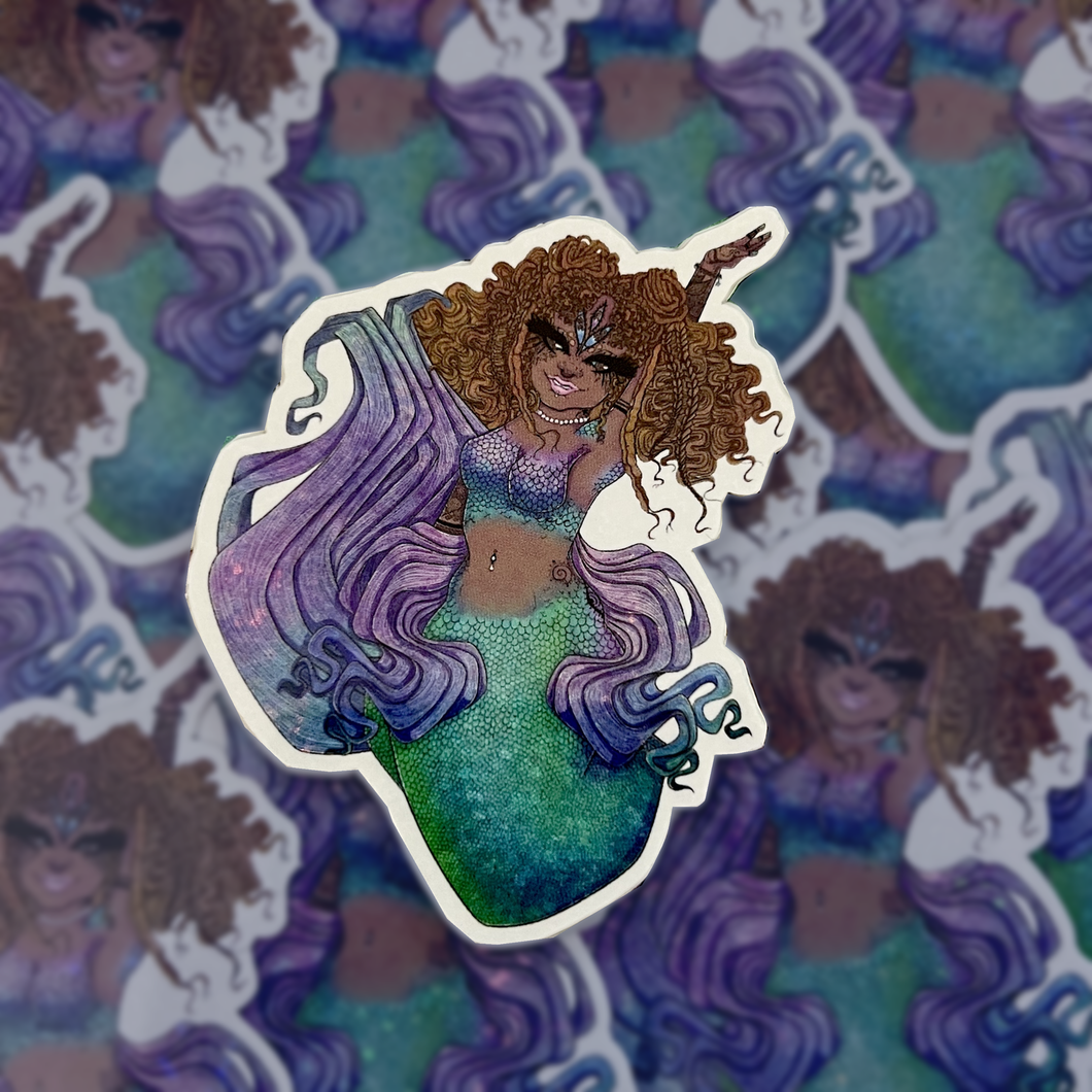 Purple Mermaid Glitter Vinyl Sticker