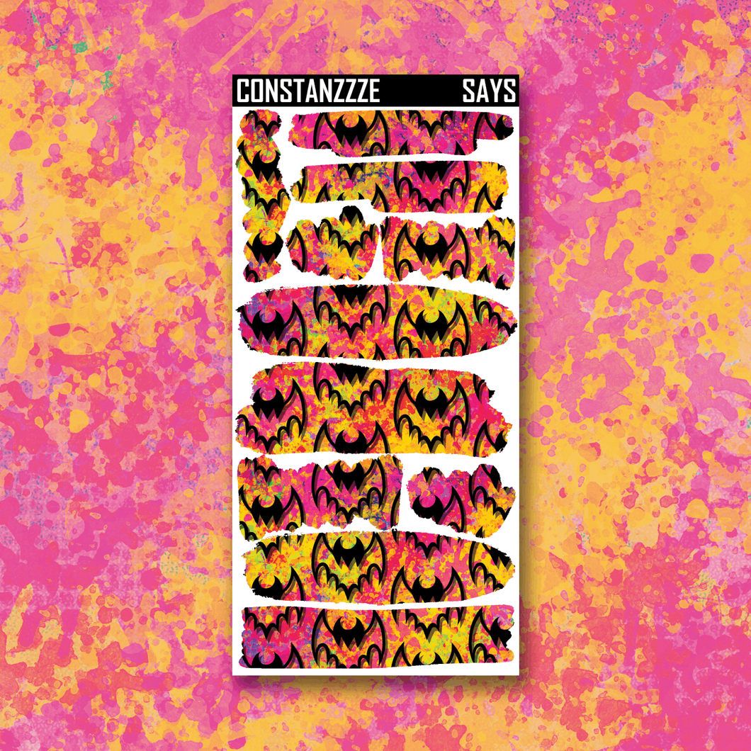 Spooky All Year Bat Splatter Swatch and Strippies Sheet