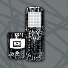 Load image into Gallery viewer, Black and White Doodle Flip Phone
