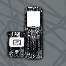 Load image into Gallery viewer, Black and White Doodle Flip Phone
