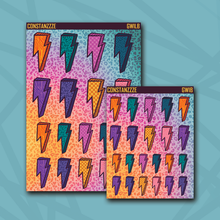 Load image into Gallery viewer, Race To Wild Lightning Bolt Sticker Sheet
