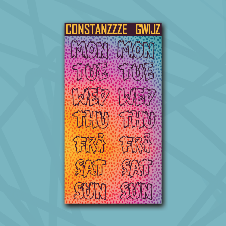 Jumbo Race to Wild Cheetah Zombie Days of the Week Sticker Sheet