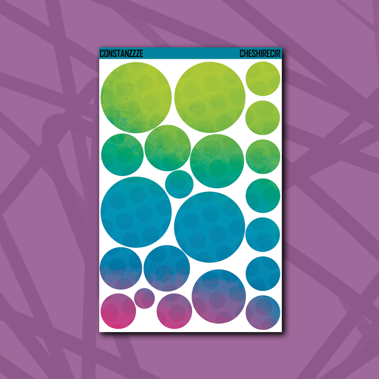 Cheshire Large Dot Pattern Circle Sticker Sheet