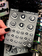 Load image into Gallery viewer, Halloween 2025 BW Advent Day 2 Sticker Sheets
