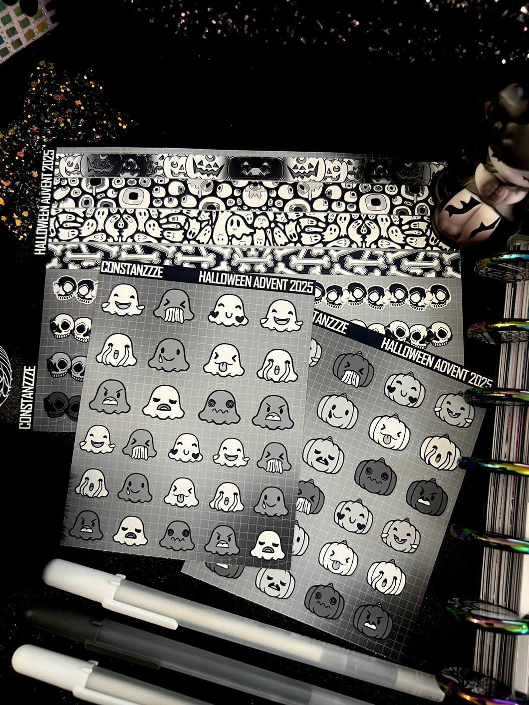 Halloween 2025 BW Advent Day 12 Sticker Sheets