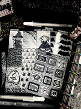 Load image into Gallery viewer, Halloween 2025 BW Advent Day 13 Sticker Sheets
