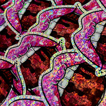 Load image into Gallery viewer, Pink Disco Mouth Glitter Vinyl Sticker
