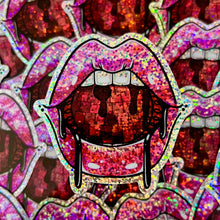 Load image into Gallery viewer, Pink Disco Mouth Glitter Vinyl Sticker
