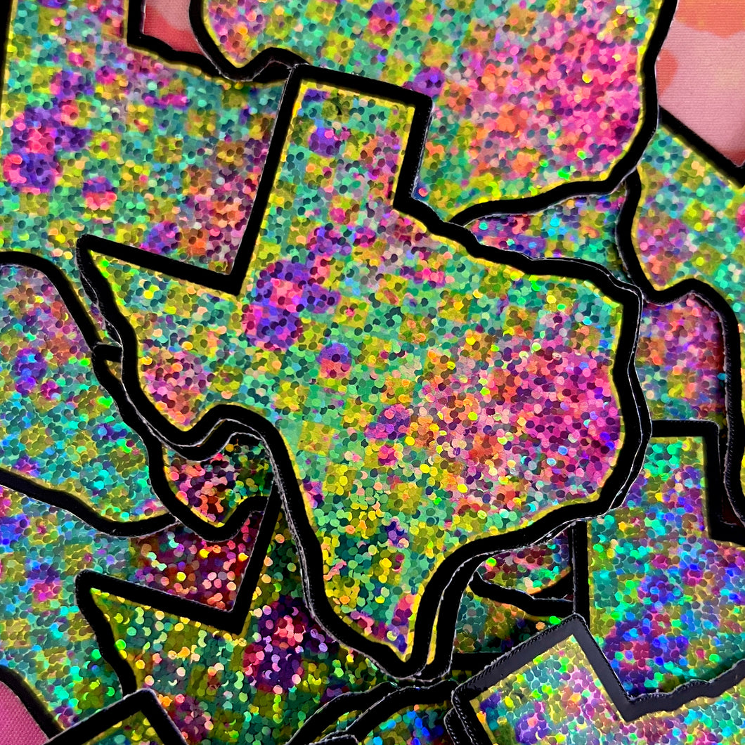 Texas Glitter Vinyl Sticker *discounted*